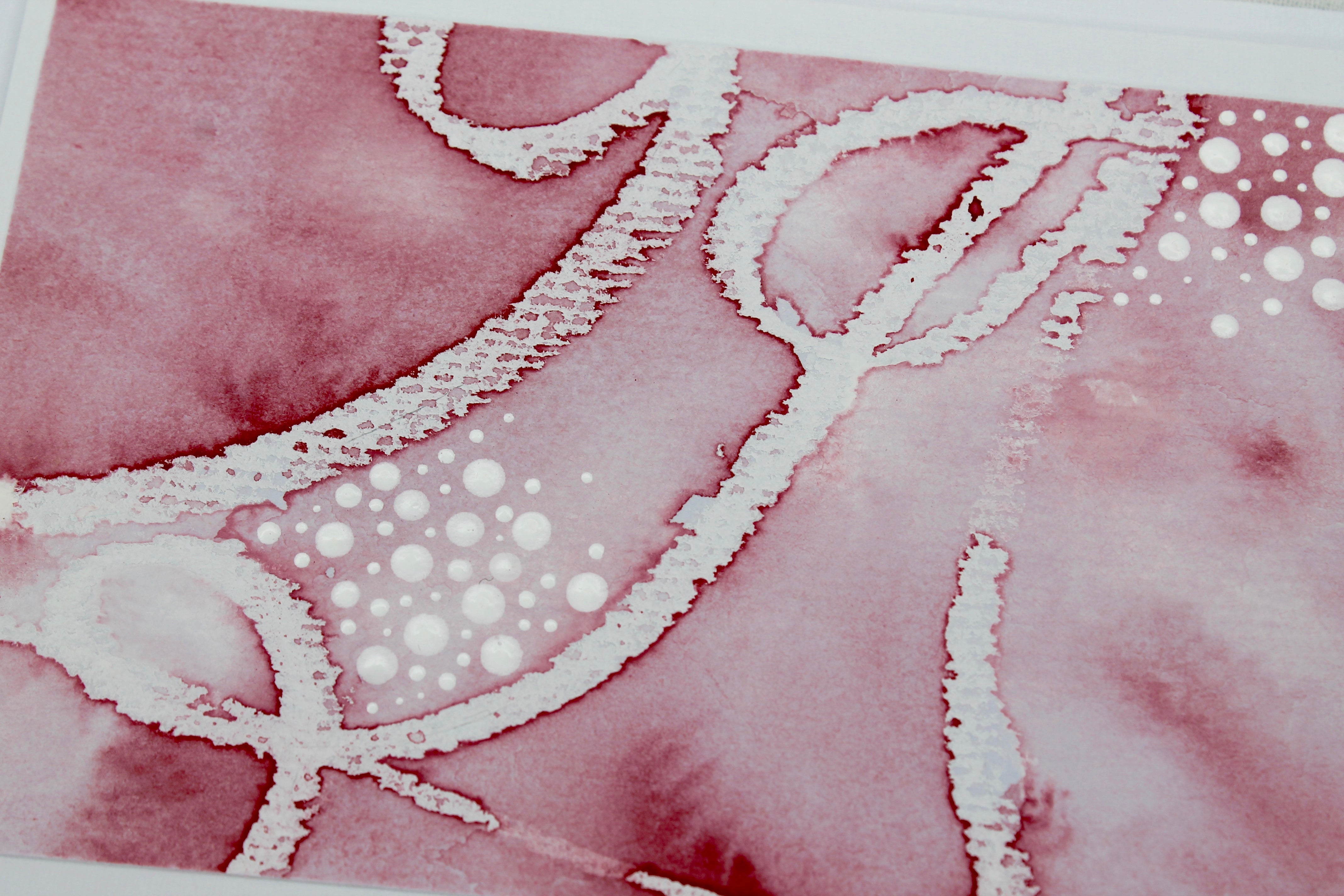 Pink Watercolour Handmade Blank Card