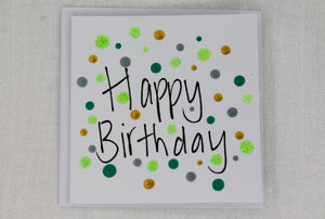 Green Happy Birthday Handmade Blank Card Range