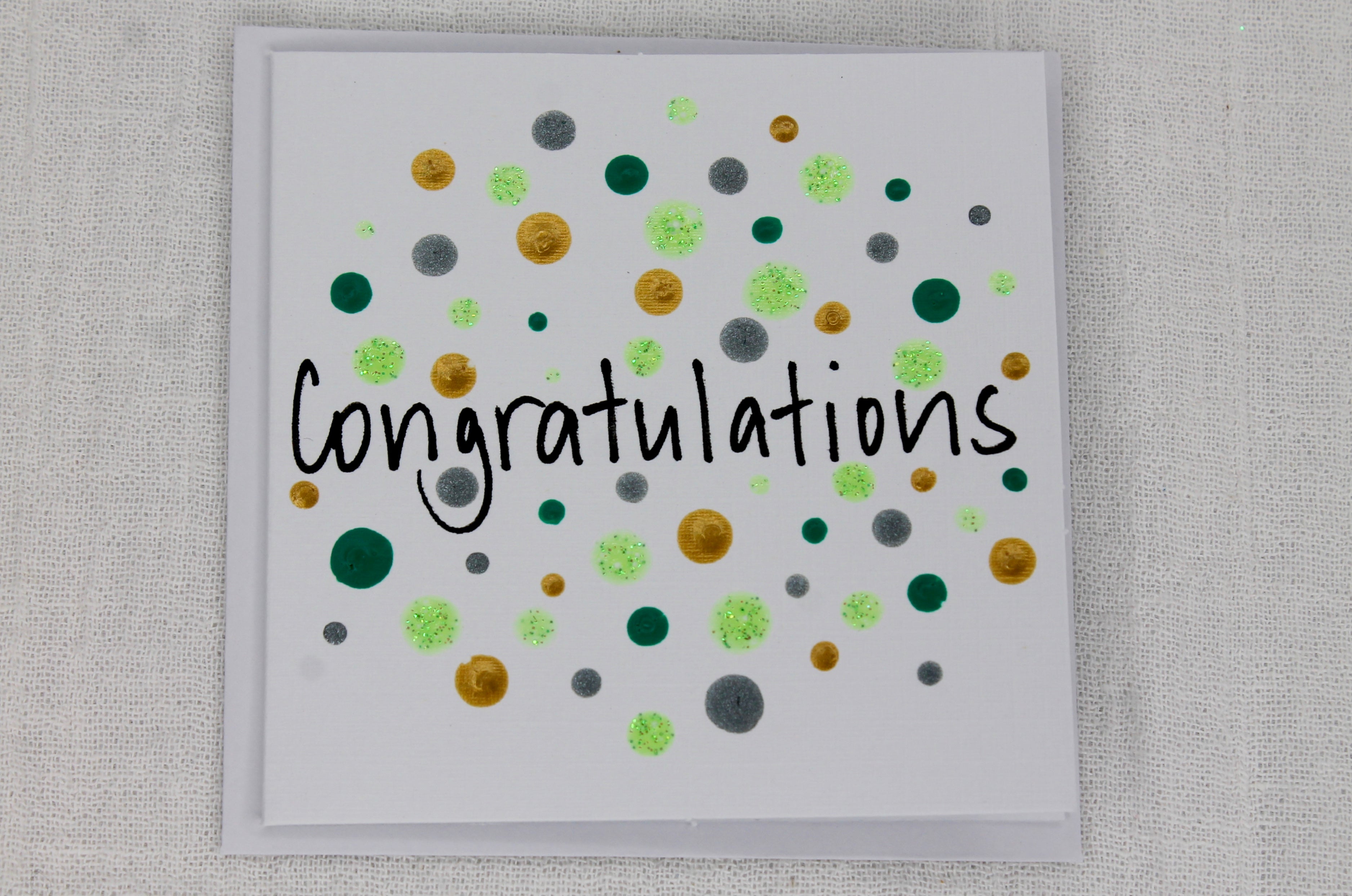 Green Congratulations Handmade Blank Card Range