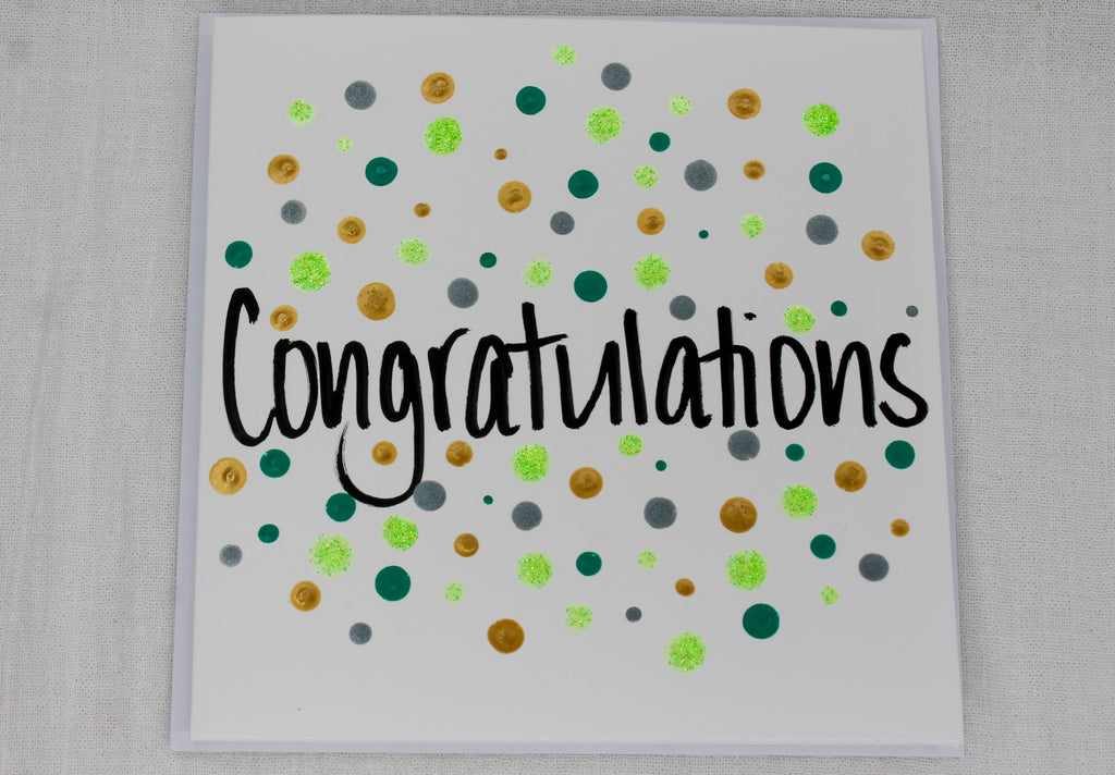 Green Congratulations Handmade Blank Card Range
