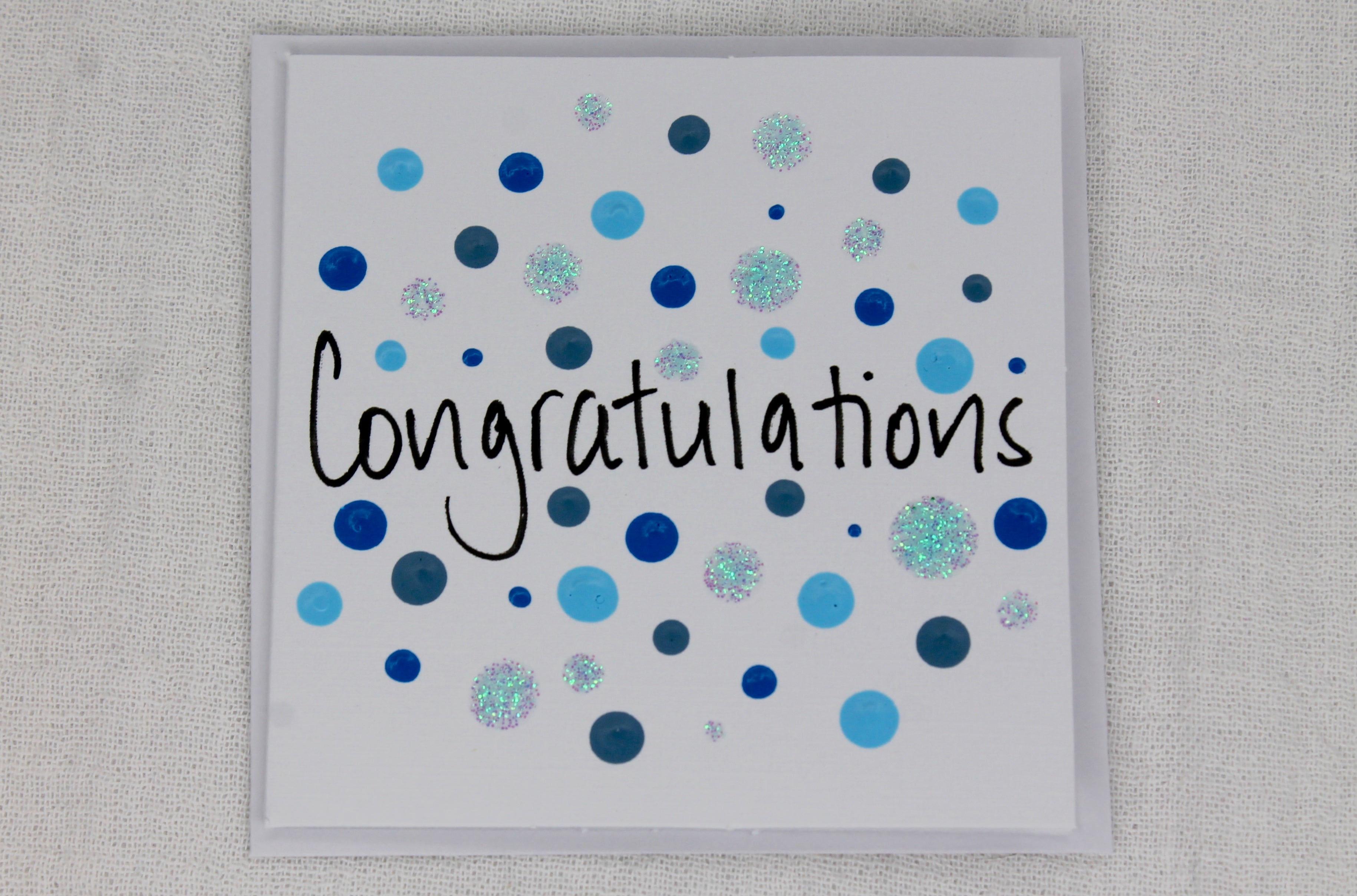 Blue Congratulations Handmade Blank Card Range