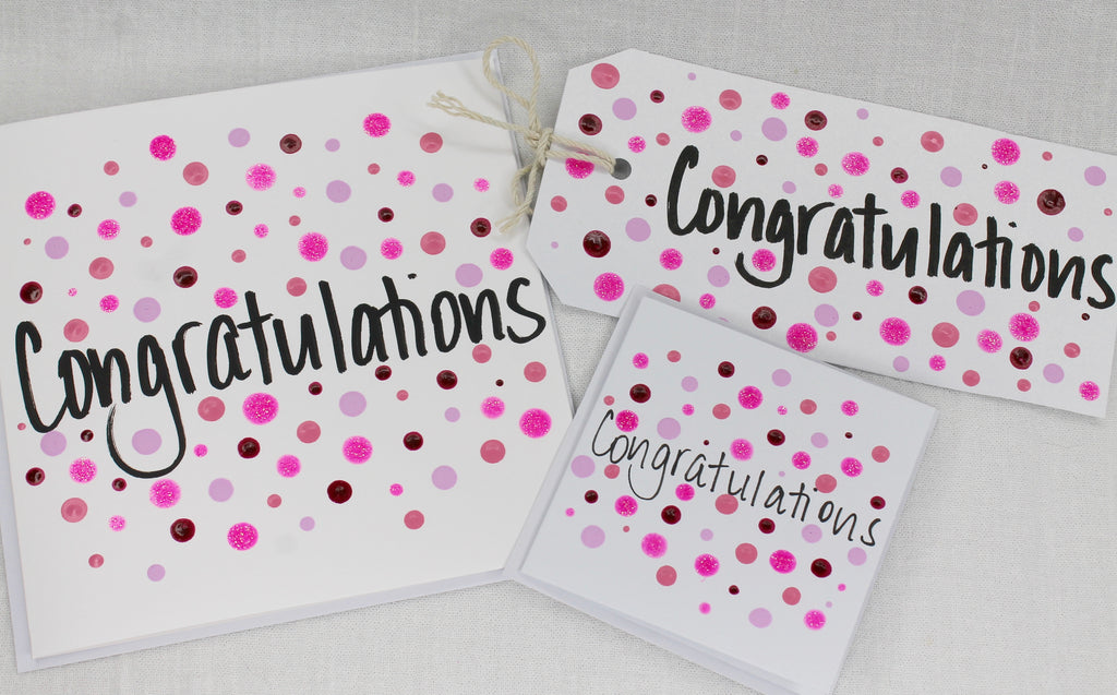 Pink Congratulations Handmade Card Range