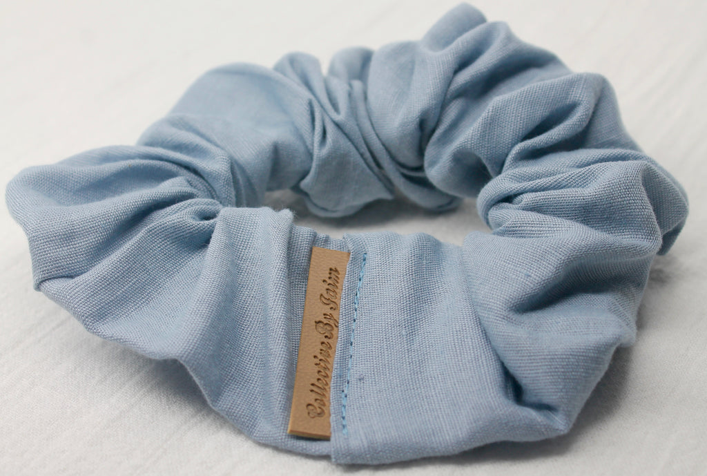 Small Cornflower Linen Scrunchie