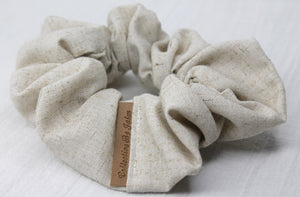 Small Sand Linen Scrunchie