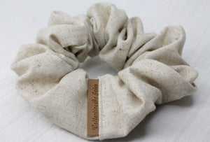 Small Sand Linen Scrunchie