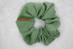 Medium Sage Double Cloth Scrunchie