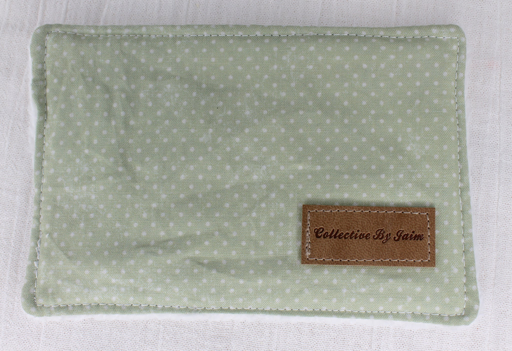 Rectangle Cleanser Wipe - Sage Polka