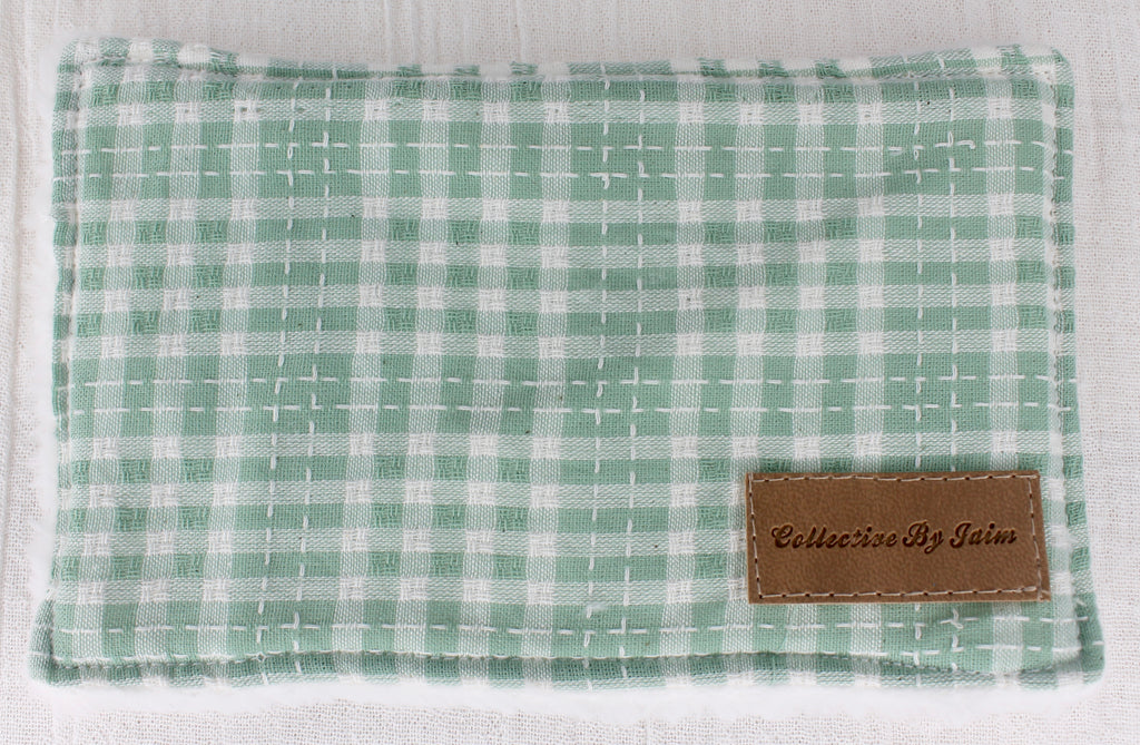 Rectangle Make-up Remover Wipe - Sage Embroidered