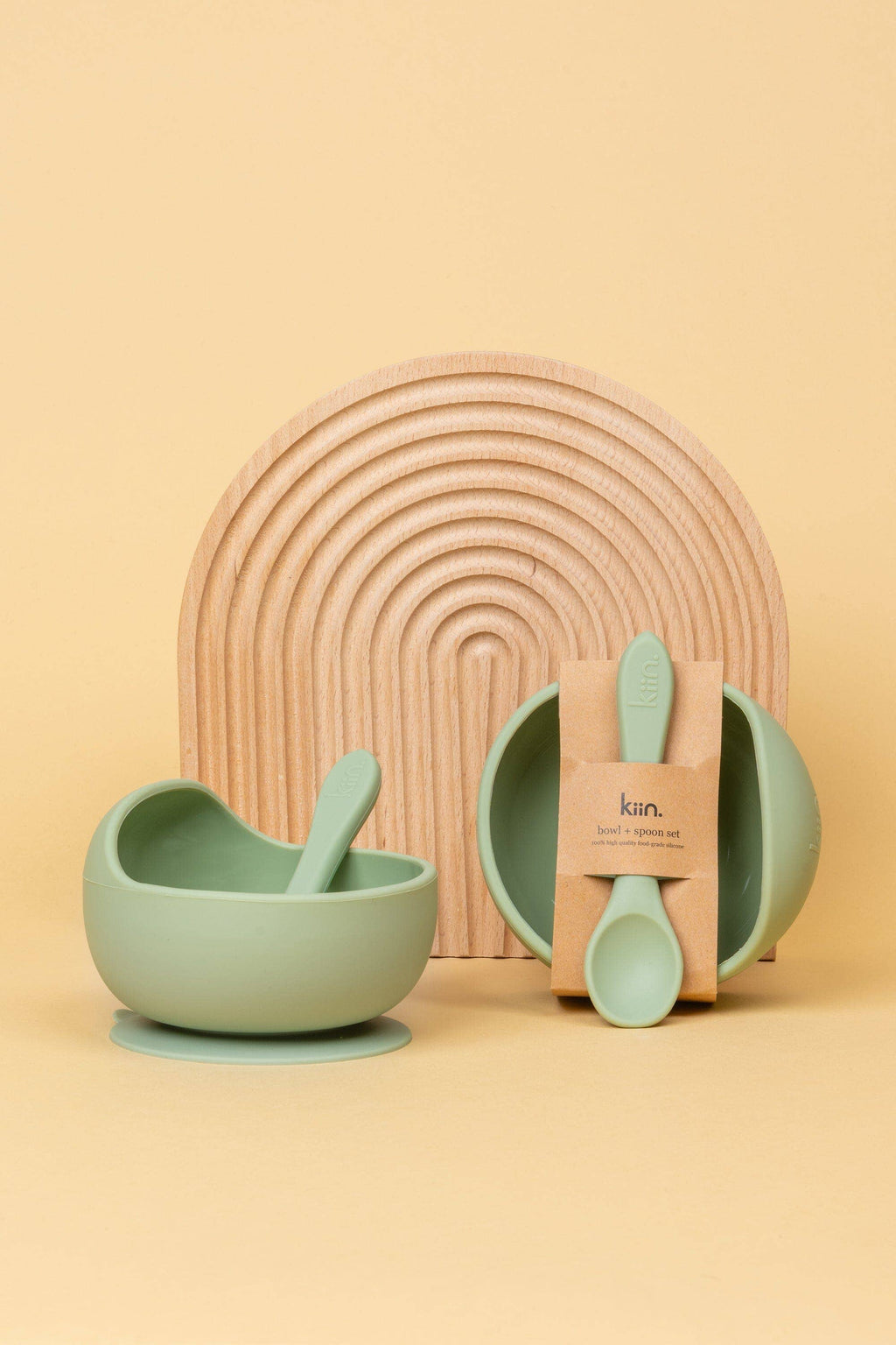 Sage Silicone Bowl and Spoon Set