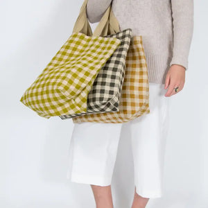 Gingham Tote Mustard Check