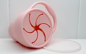 Baby Pink Silicone Collapsible Snack Cup with Lid