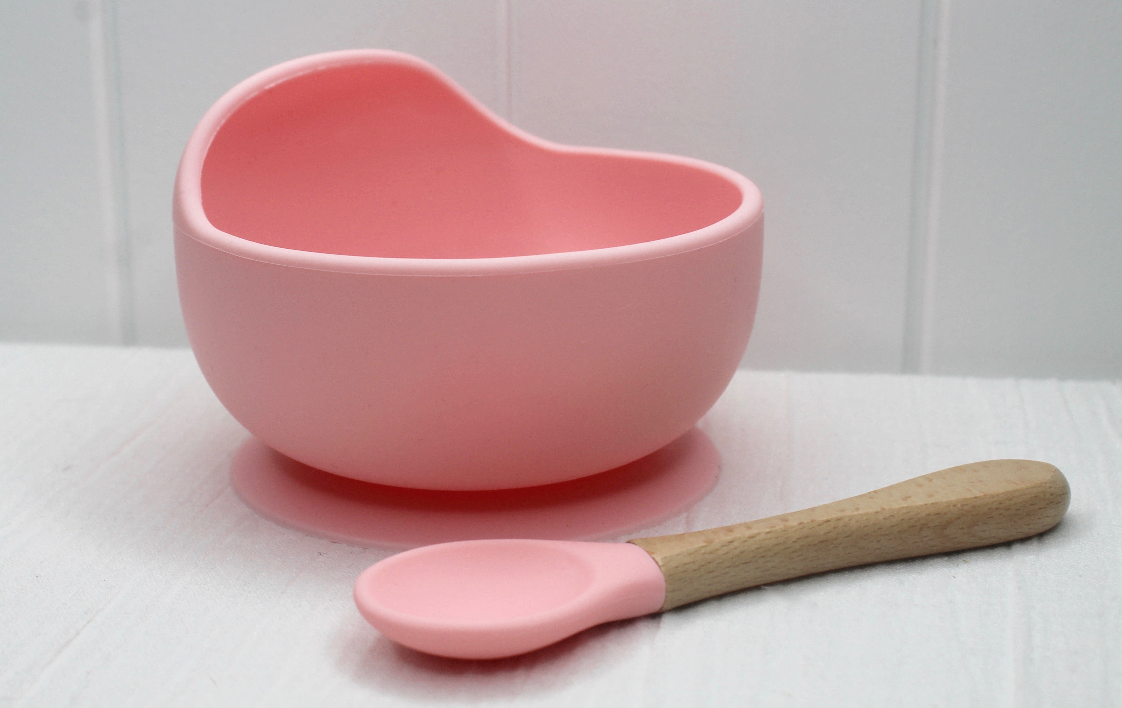 Baby Pink Silicone Bowl & Spoon Set