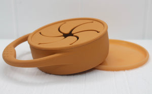 Rust Silicone Collapsible Snack Cup with Lid