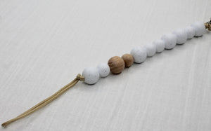 White Speckle Silicone & Beechwood Dummy Clip