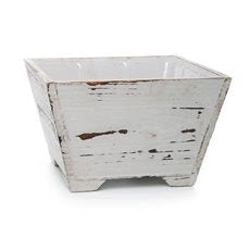 Rustic White Wooden Planter